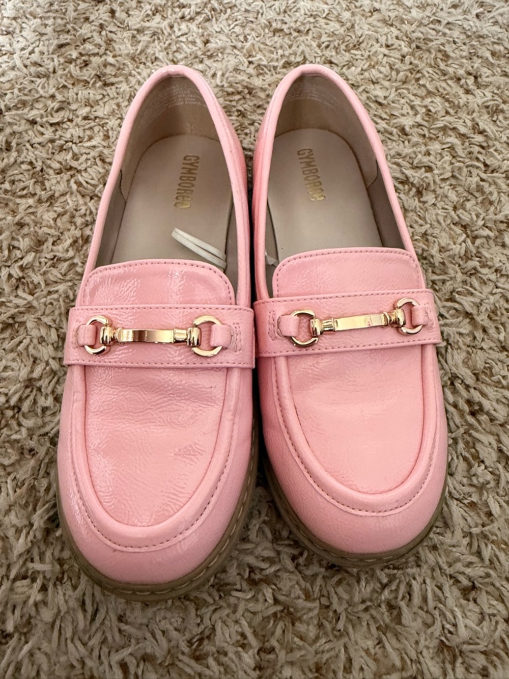 Gymboree Pink Loafers with Gold Bit Detail